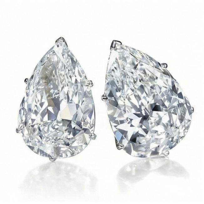 2 Ct. Stud Earring Fine Jewelry Gold Pear Cut Genuine Natural Earth Mined Diamond