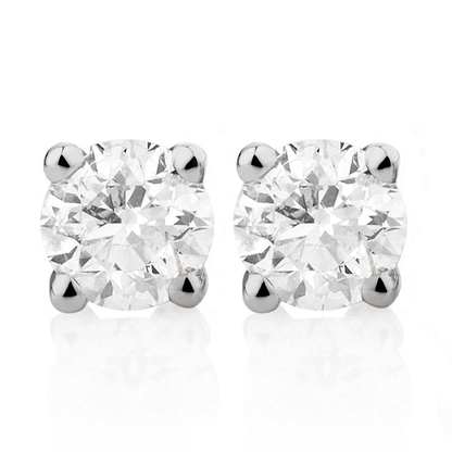 2 Ct Prong Set Round Cut GIA CERTIFIED Lab Grown Diamond Lady Stud Earring White Gold 14K