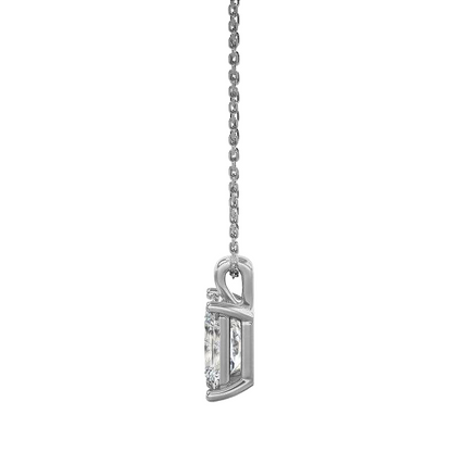 2 Ct Radiant Natural Diamond Necklace Pendant Prong Set White Solid Gold 14K