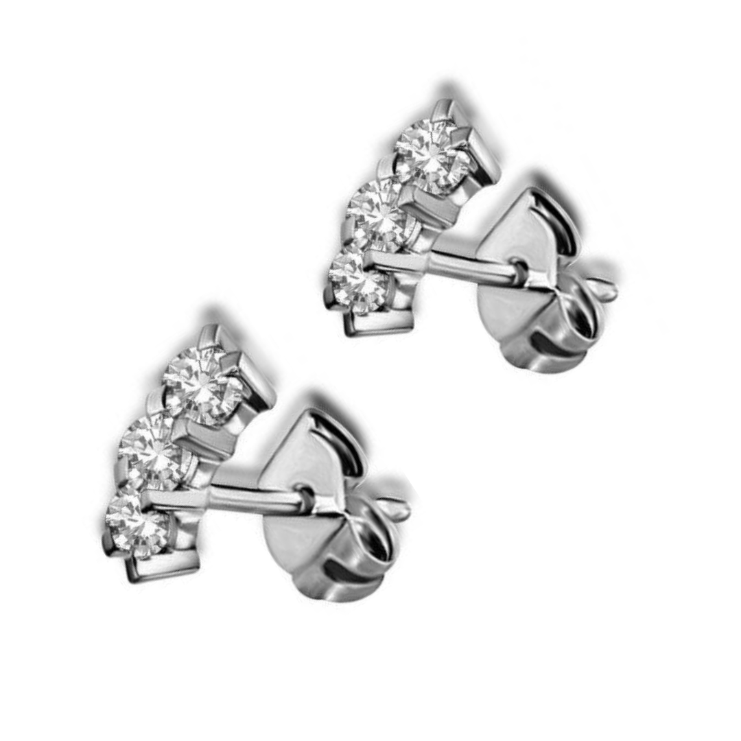 2 Ct Round Prong Set Natural Earth Mined Diamond Drop Earring 14K White Gold