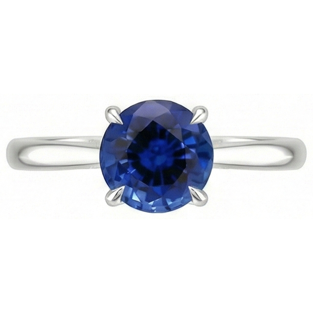 Natural Real ( Not Lab Grown )  2ct Genuine Solitaire Sapphire Ring For Sale