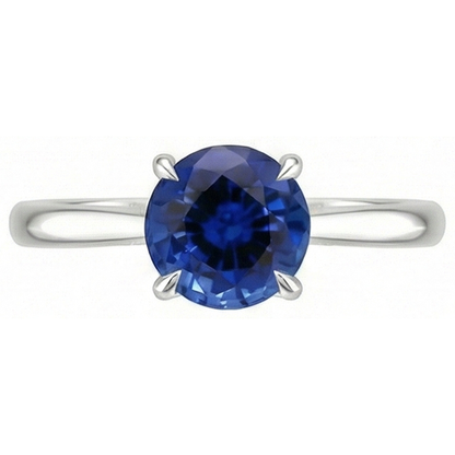 Natural Real ( Not Lab Grown )  2ct Genuine Solitaire Sapphire Ring For Sale
