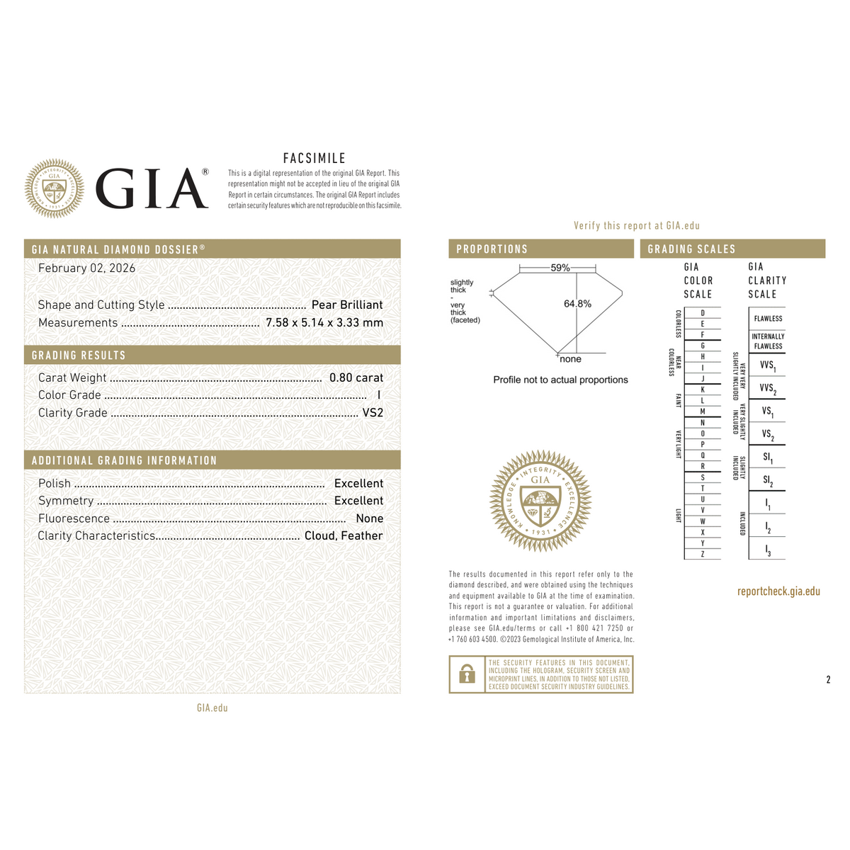 GIA Certificate 2