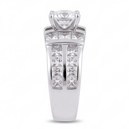 3.01 Carat Natural Earth Mined Diamond Anniversary Ring White Gold 14K