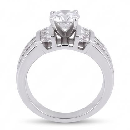 3.01 Carat Natural Earth Mined Diamond Anniversary Ring White Gold 14K