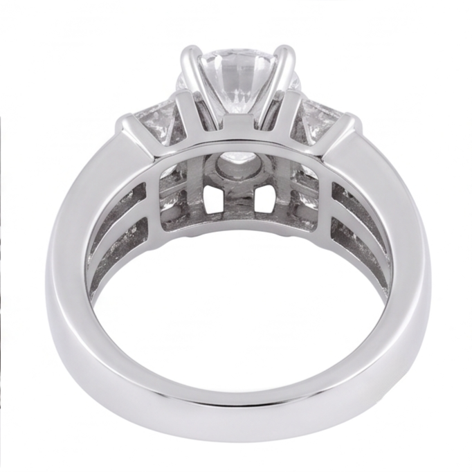 3.01 Carat Natural Earth Mined Diamond Anniversary Ring White Gold 14K