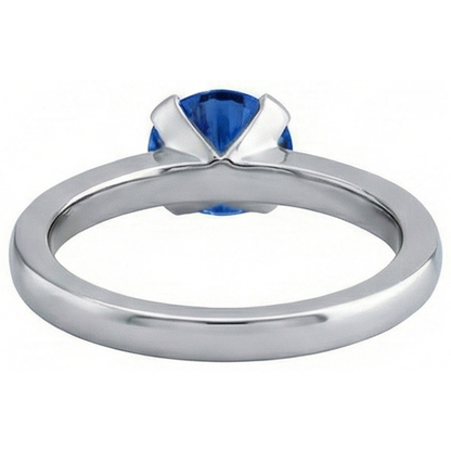 3.25 Ct Round Sri Lanka Sapphire Natural Earth Mined Diamonds Ring Gold 14K