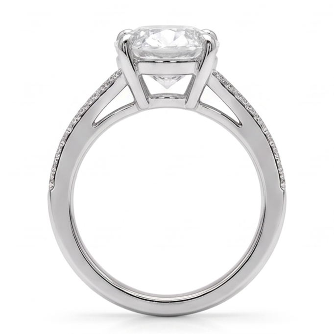 3.40 Carats Sparkling Genuine Natural Earth Mined Diamonds Anniversary Ring 14K White Gold