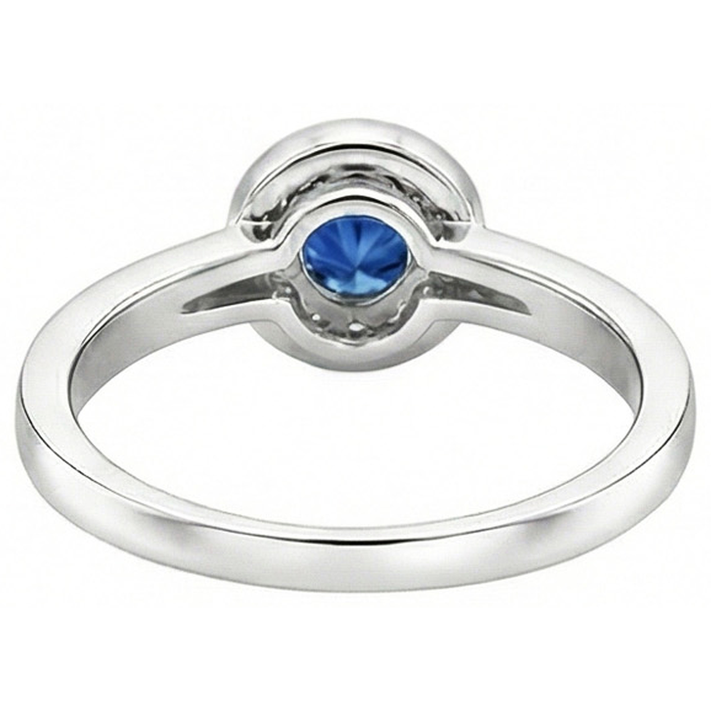 3.40 Ct Ceylon Sapphire Natural Earth Mined Diamonds Wedding Ring White Gold 14K