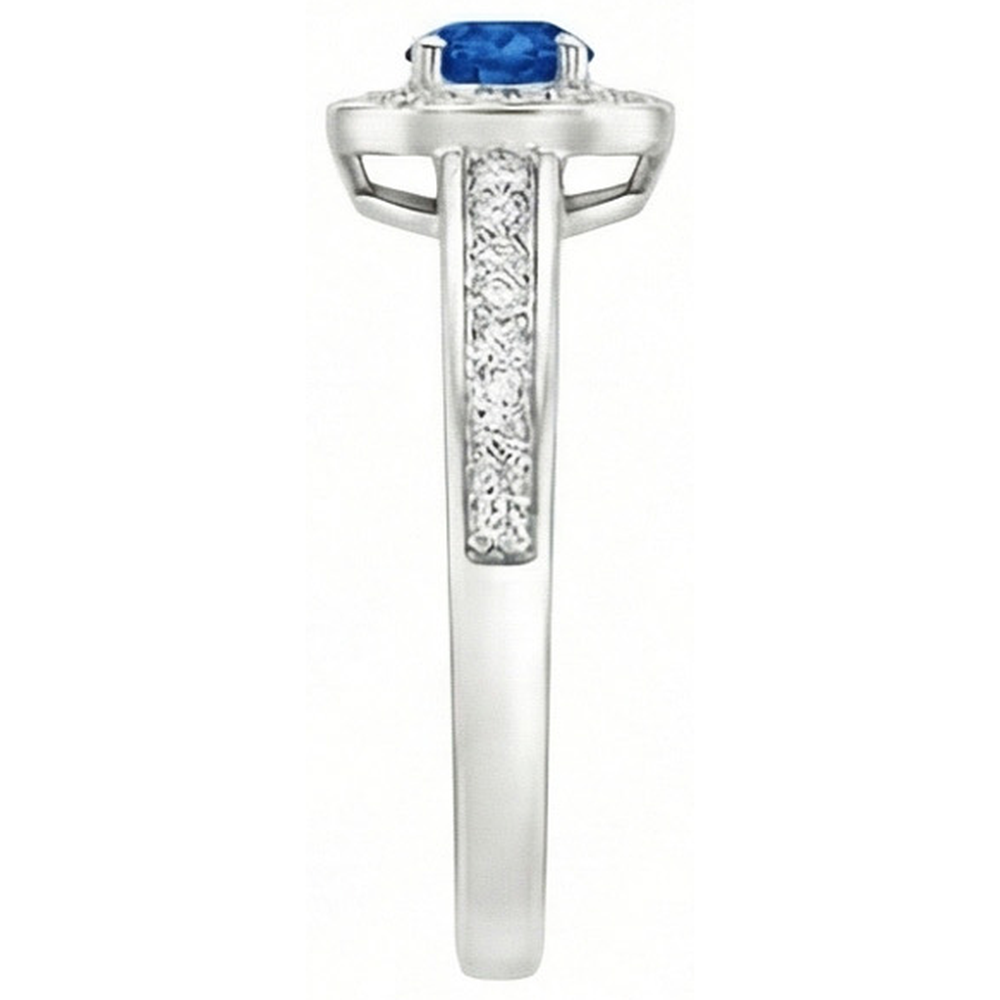 3.40 Ct Ceylon Sapphire Natural Earth Mined Diamonds Wedding Ring White Gold 14K