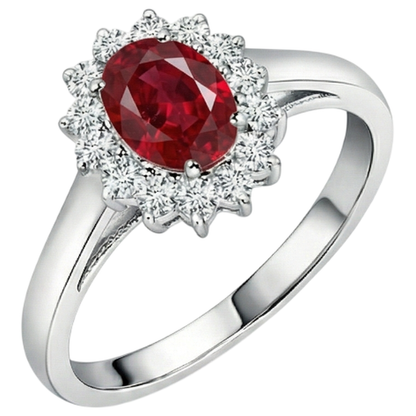 natural round ruby 3.5ct ring side angle