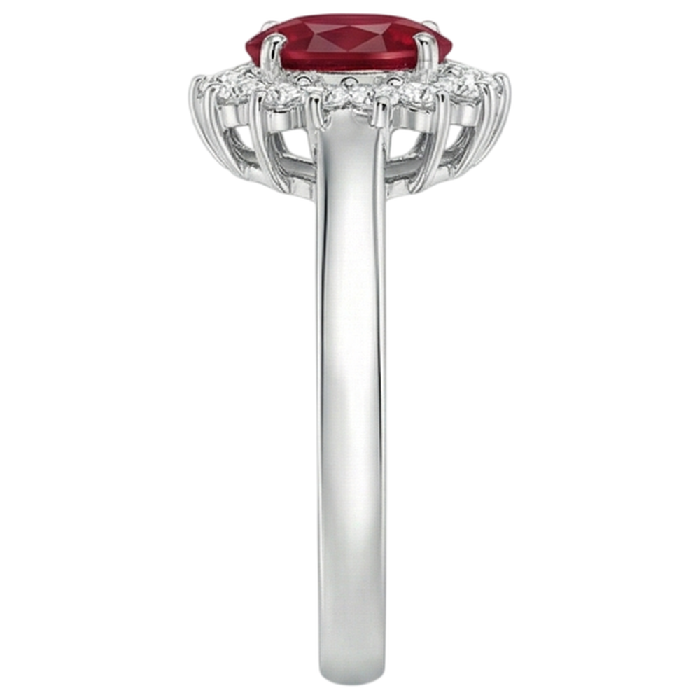 natural round ruby 3.5ct ring top view