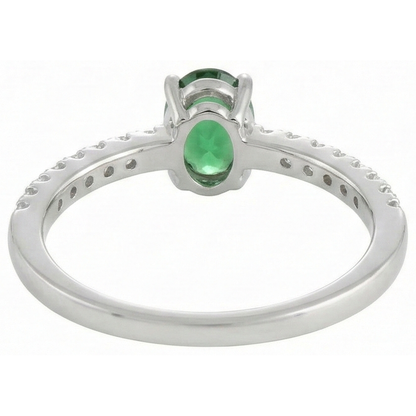 3.5 Ct Green Emerald GIA And Natural Earth Mined Diamond Wedding Ring