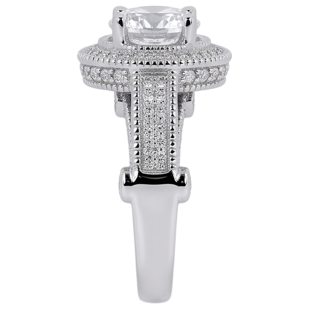 3.50 Carat Real Natural Earth Mined Diamond Engagement Ring Luxurious Antique White Gold 14K