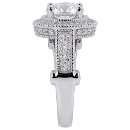 3.50 Carat Real Natural Earth Mined Diamond Engagement Ring Luxurious Antique White Gold 14K