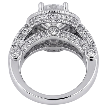 3.50 Carat Real Natural Earth Mined Diamond Engagement Ring Luxurious Antique White Gold 14K