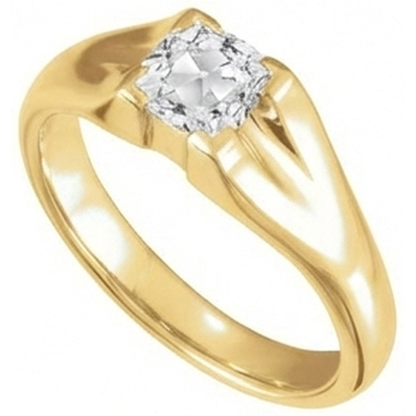3.50 Carats Cushion Real Diamond Old Miner Solitaire Ring