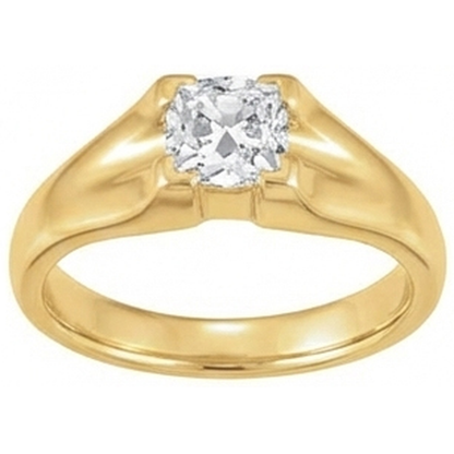 3.50 Carats Cushion Real Diamond Old Miner Solitaire Ring