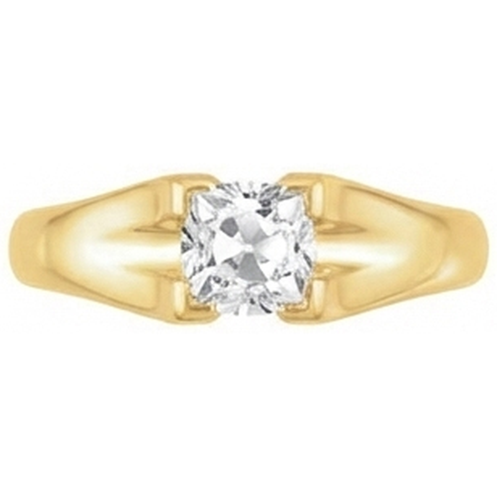 3.50 Carats Cushion Real Diamond Old Miner Solitaire Ring