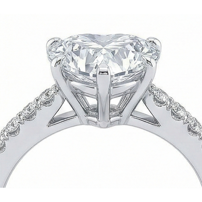 3.50 Carats Heart & Round Natural Earth Mined Diamond Wedding Ring Jewelry New