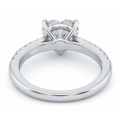 3.50 Carats Heart & Round Natural Earth Mined Diamond Wedding Ring Jewelry New