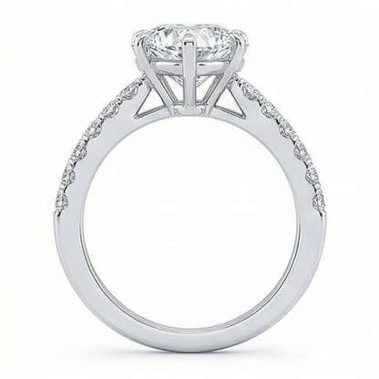 3.50 Carats Heart & Round Natural Earth Mined Diamond Wedding Ring Jewelry New