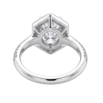 3.50 Carats Oval And Round Cut Natural Earth Mined Diamonds Engagement Ring