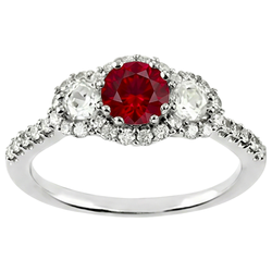 Natural Ruby Ring 3.50ct - White Gold 14K