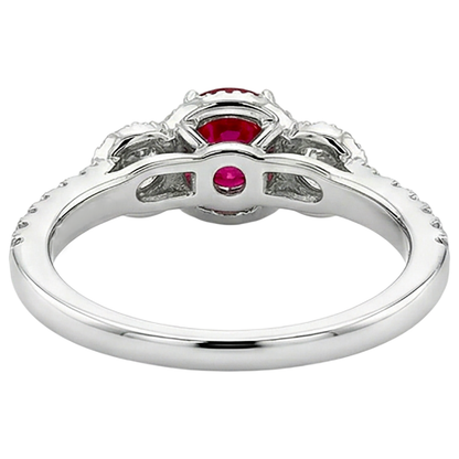 natural round ruby 3.50ct ring profile view