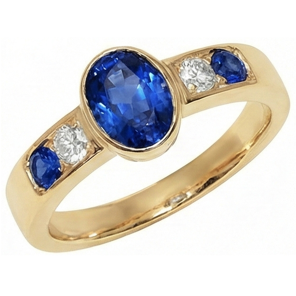 Natural Real ( Not Lab Grown )  3.61 Ct. Ring Yellow Gold Big Oval Center Gemstone Ring