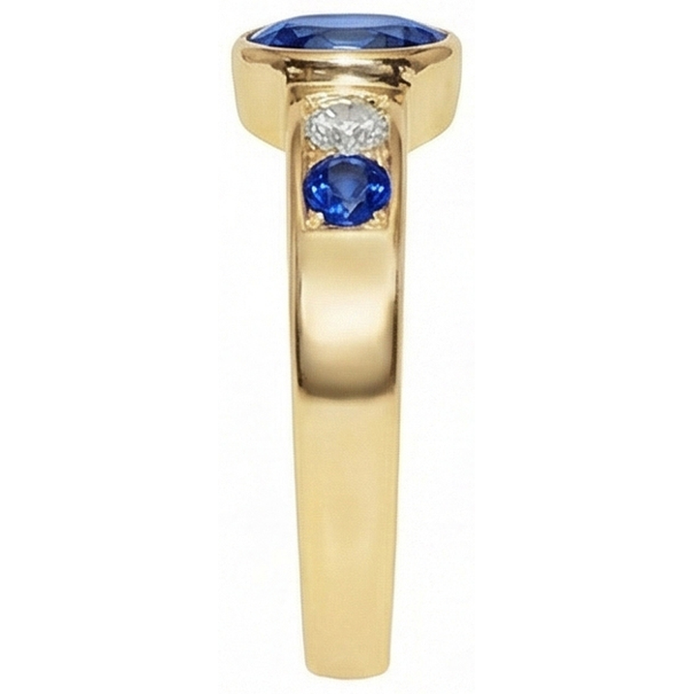 Natural Real ( Not Lab Grown )  3.61 Ct. Ring Yellow Gold Big Oval Center Gemstone Ring