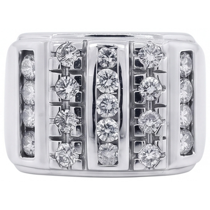 3.75 Carats Mens Diamond Ring White Gold 10K