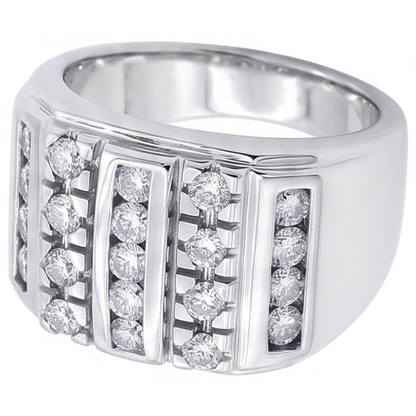 3.75 Carats Mens Diamond Ring White Gold 10K