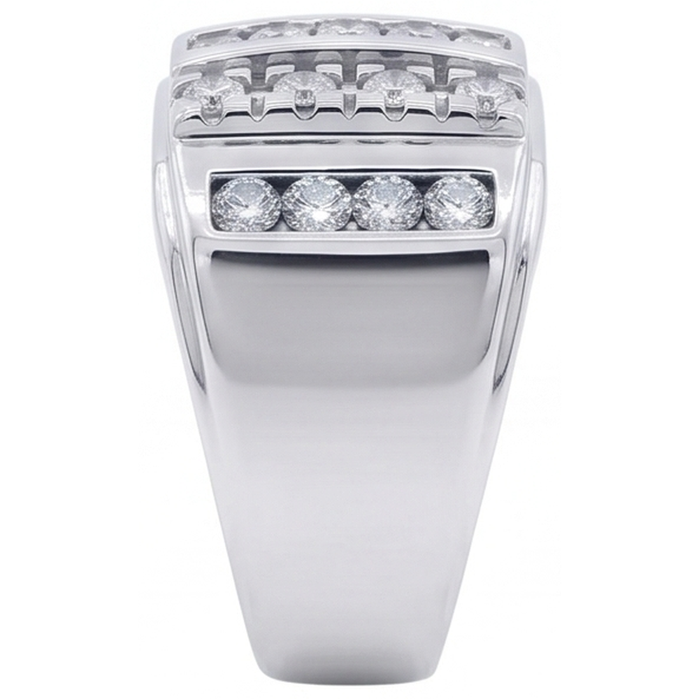 3.75 Carats Mens Diamond Ring White Gold 10K