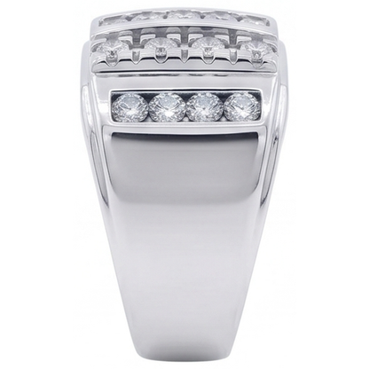 3.75 Carats Mens Diamond Ring White Gold 10K