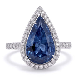 3.75 Ct. Pear Round Natural Earth Mined Diamonds Ring Gemstone White Gold