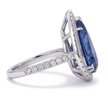 3.75 Ct. Pear Round Natural Earth Mined Diamonds Ring Gemstone White Gold