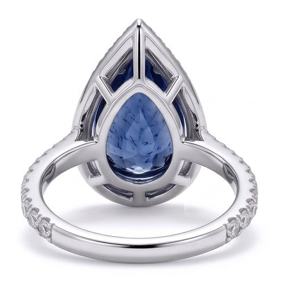 3.75 Ct. Pear Round Natural Earth Mined Diamonds Ring Gemstone White Gold