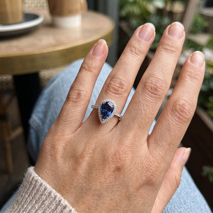 3.75 Ct. Pear Round Natural Earth Mined Diamonds Ring Gemstone White Gold