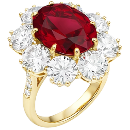 3.75 Ct Prong Set Ruby And Natural Earth Mined Diamonds Wedding Ring Gold Yellow 14K