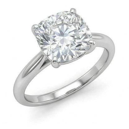 3 Carat Modern Cushion Natural Earth Mined Diamond Ring