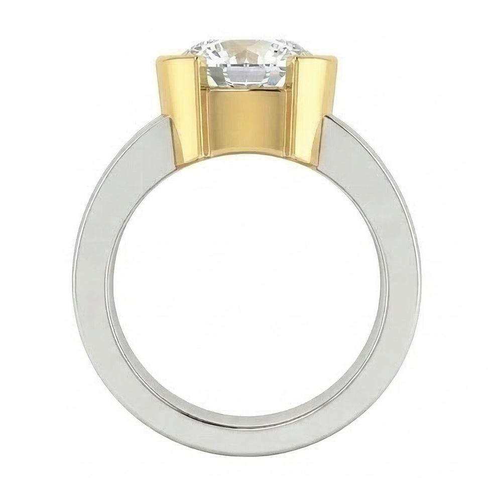 natural round diamond 3ct ring close up detail