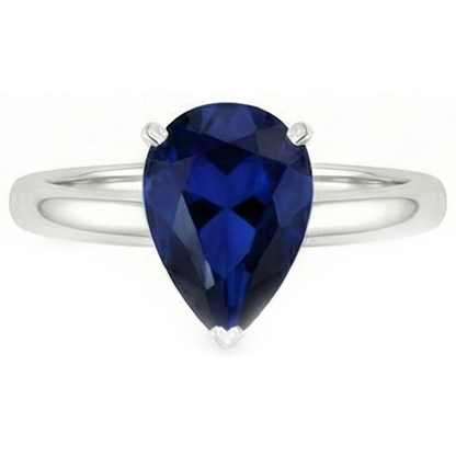 Natural Real ( Not Lab Grown )  3 Carat Pear Cut Sapphire Engagement Ring