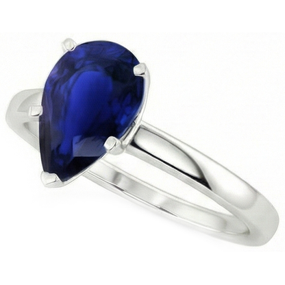 Natural Real ( Not Lab Grown )  3 Carat Pear Cut Sapphire Engagement Ring