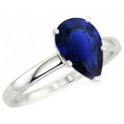 Natural Real ( Not Lab Grown )  3 Carat Pear Cut Sapphire Engagement Ring