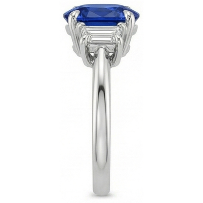 Natural Real ( Not Lab Grown )  3 Carat Sapphire Three Stone Ring