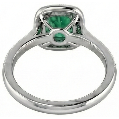 natural round emerald 3ct ring with diamond accents