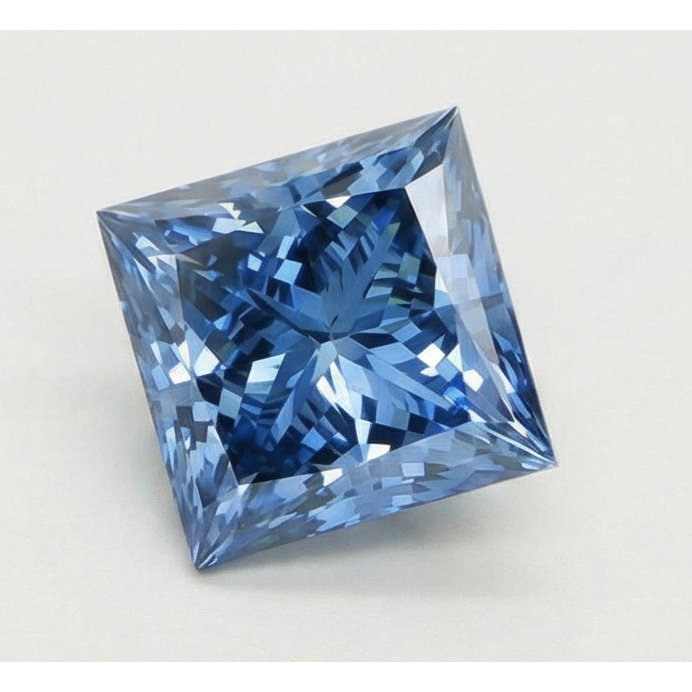 3 Carats Loose Light Blue Natural Real Diamond ( Not Lab Grown ) Princess Cut