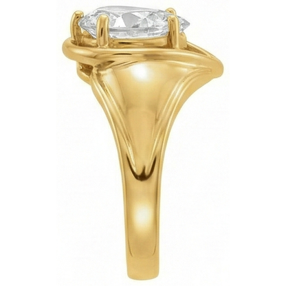 3 Carats Pear Mined Natural Real Diamond ( Not Lab Grown ) Old Cut Unique Yellow Gold Prong Setting