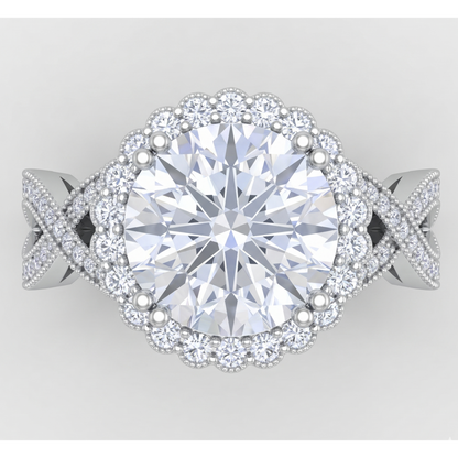 3 Carats Round Antique Style Natural Earth Mined Diamond Wedding Ring Fine Jewelry